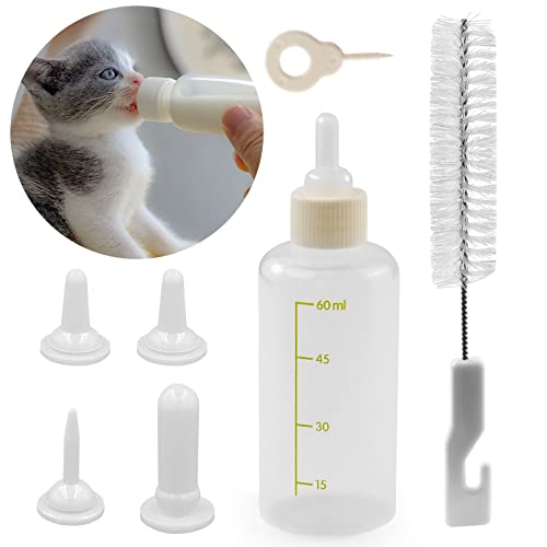 onebarleycorn – recién nacido Mascota Pequeño leche Feeder, Adecuado para pequeños cachorros, gatitos, conejos 60ml