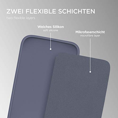 ONEFLOW Funda blanda compatible con Samsung Galaxy S7 de silicona, borde elevado para protección de pantalla, doble capa, suave, color azul mate y gris