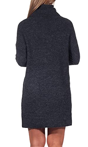 Only Onljana L/s Cowlneck Dress Wool Knt Vestido, Gris (Dark Grey Melange Dark Grey Melange), 38 (Talla del Fabricante: Small) para Mujer