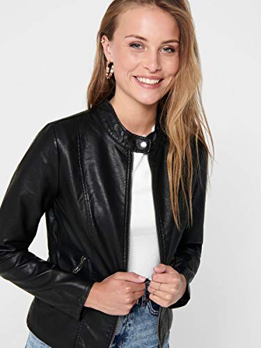 Only ONLMELISA Faux Leather Jacket CC OTW Chaqueta, Black, S para Mujer