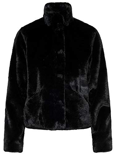 Only Onlvida Faux Fur Jacket Otw Noos Chaqueta, Negro (Black Black), Medium para Mujer