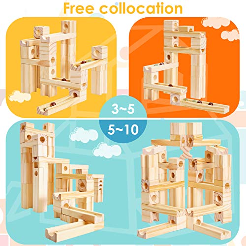 Onshine Pista de Canicas Juegos Puzzle Bloques de Construccion Madera para Niños Juguetes Educativo Regalo para Niños Niñas