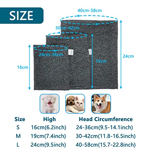 Orejeras de Aseo para Perros Pequeño Protección contra el Ruido, Calentador de Orejas y Cuello para Pequeño Perros, Alivio de la Ansiedad y Protectores de oídos para Perros Calmantes, Gris M
