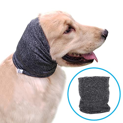 Orejeras de Aseo para Perros Pequeño Protección contra el Ruido, Calentador de Orejas y Cuello para Pequeño Perros, Alivio de la Ansiedad y Protectores de oídos para Perros Calmantes, Gris M