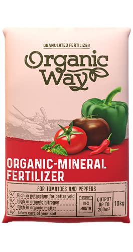 Organic Way | FERTILIZANTES PARA TOMATE Y VERDURAS, PELLETS | Fertilizante granulado | Abono orgánico - mineral | Estiércol vegetal | Abono para tomates | Paquete de 10 kg