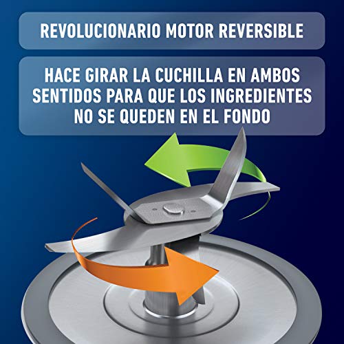 Oster Batidora de Vaso Clásica Reversa | Motor Reversible | 600W | Acero Inoxidable