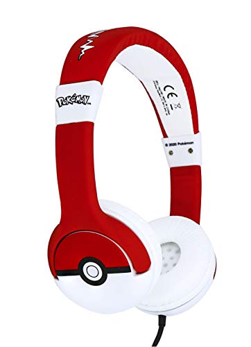 OTL Technologies- Auriculares para niños con Cable Rojo Pokeball Pokemon Multiplataforma (Android)