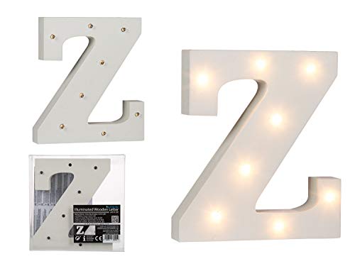 Out of the Blue 57/6099 – Letra "Z" iluminada con 8 luces LED, funciona con pilas, aprox. 16 cm