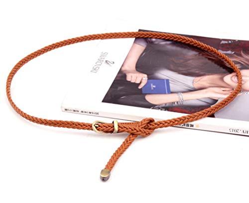Oyccen 3 Piezas Cinturón Delgado para Mujer Cinturones Trenzados con Hebilla de Metal Correa Decorativa de Cintura