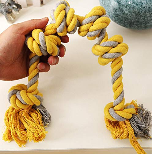 Oyccen Juguetes de Cuerda para Perros Grandes y Medianos Fuertes Juguete Interactivo Mascota 6 Nudos Cuerda de Algodón para Masticar