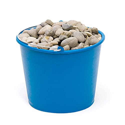 Pack de 4 Cubos de Goma, de Color Azul, de 23,4 x 17,9 cm, con Capacidad de 6 litros, con asa de Metal, para Distintas Funciones, Cubo Limpieza, cubeta agrícola (4uds / 6 litros Azul)