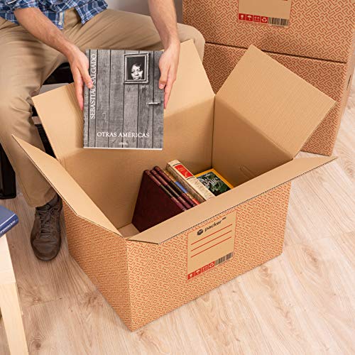 packer PRO Pack 10 Cajas Carton para Mudanzas y Almacenaje Ultra Resistentes con Asas 600x400x400mm