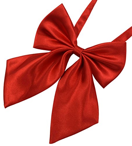 Pajarita pre ajustable para mujer, corbata de corbata para uniforme japonés/hada madrina/navidad/cosplay/fiesta B1, Rojo, talla única