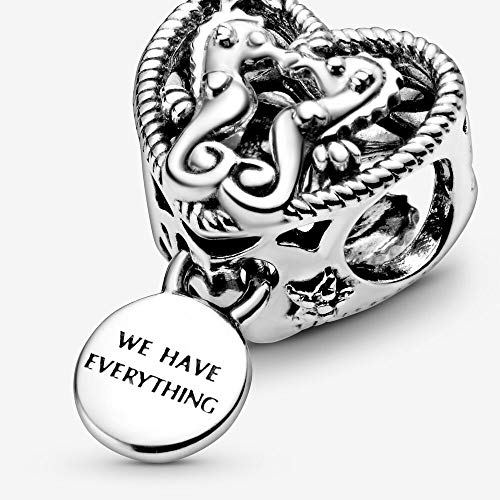 Pandora Abalorio de corazón con diseño de Seahorses de Openwork