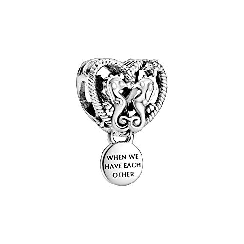 Pandora Abalorio de corazón con diseño de Seahorses de Openwork