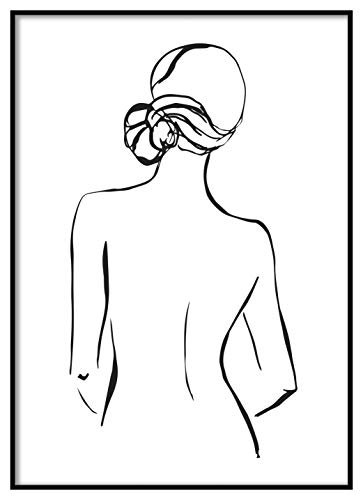 Panorama Póster Silueta Mujer Espaldas 50x70cm - Impreso en Papel 250gr - Póster Pared - Láminas para Enmarcar - Cuadros Decoración Salón - Pósters Decorativos - Cuadros Modernos