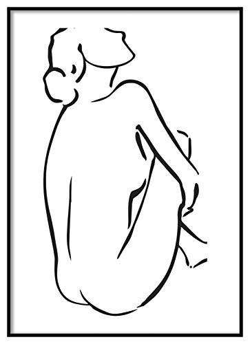 Panorama Póster Silueta Mujer Sentada 35x50cm - Impreso en Papel 250gr - Póster Pared - Láminas para Enmarcar - Cuadros Decoración Salón - Pósters Decorativos - Cuadros Modernos