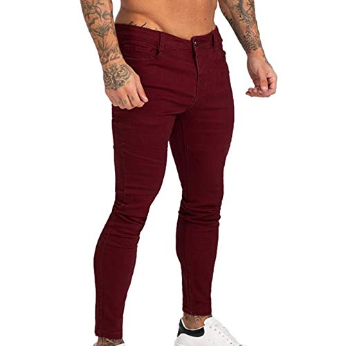 Pantalones Casuales para Hombre Pantalones Harem sólidos Vaqueros Pitillo de Mezclilla Rectos Ajustados Streetwear Pantalones lápiz