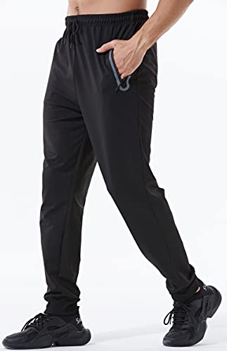 Pantalones de hombre deportivos de algodón para entrenamiento de moda estilo casual para hombre otoño e invierno, Negro , L