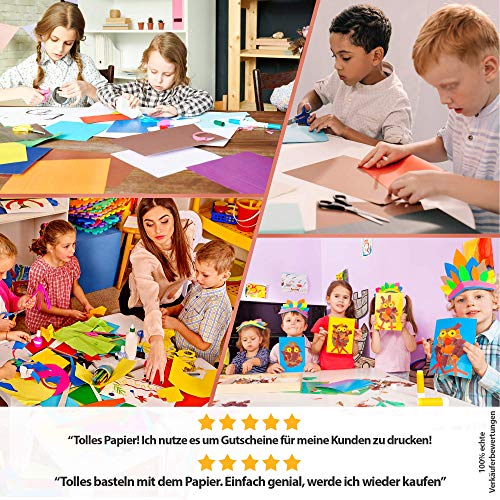 Papel de colores, cartón fotográfico pastel DIN A4 - 300g - 9 colores - hojas de colores pastel para la escuela, niños y hojas de bricolaje- regalos, papel de colores colores pastel 27 hojas