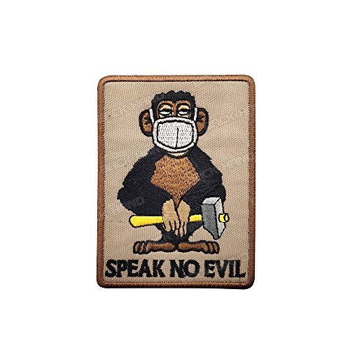 Parche bordado mono parches personalizados parches para planchar parches personalizados para chaleco, chaquetas, camisas de trabajo, mochilas vaqueros y ropa (no digas, 1 unidad)