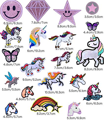 Parches de Unicornio para Ropa,Patch Stickers Ropa,Para Manualidades,Parches para Planchar Infantil, Patch Sticke,Camisas, Vaqueros, Ropa, Bolsos, Parches, Etc. (Unicorn)