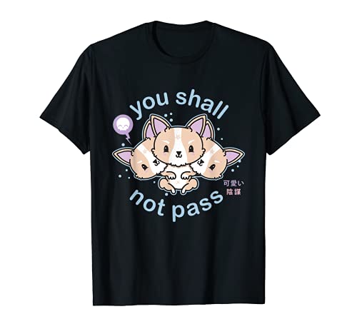 Pastel Goth 333 - Perro de tres cabezas para perro Kawaii Corgi Camiseta