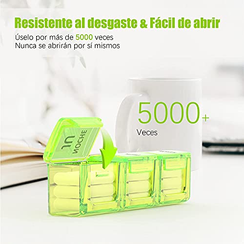 Pastillero Semanal 3 Tomas Español, Jaduoher Grande Organizador Medicamentos 7 Dias Diaria con 21 Compartimentos (Transparente)