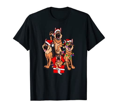 Pastores alemanes de Navidad y cachorro Camiseta