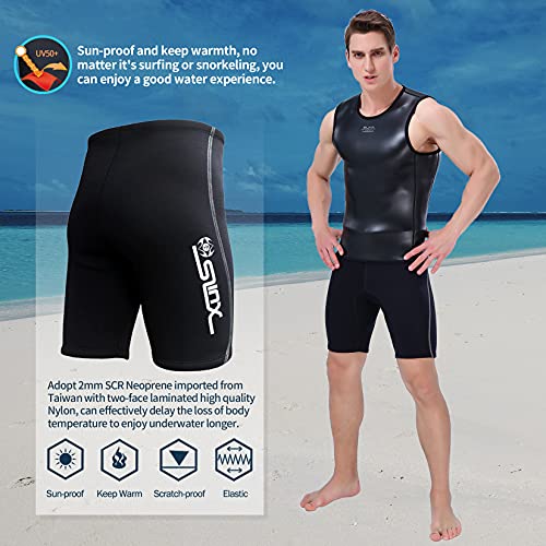 PAWHITS Pantalones de traje de neopreno de 2 mm de cintura alta pantalones cortos de neopreno para buceo natación surf pantalones para hombres