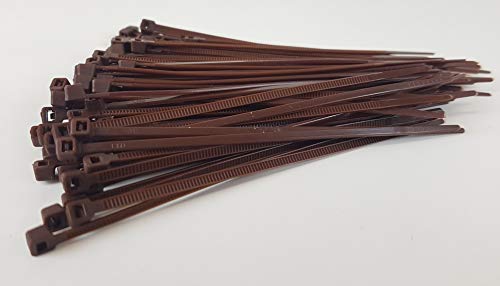 PC24 Shop & Service - Bridas (100 unidades, 100 mm), color marrón