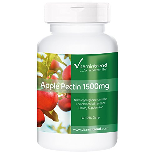 Pectina de Manzana 1500mg – Fibra natural – 300 Comprimidos – Beneficiosa para la flora intestinal y el sistema inmunológico
