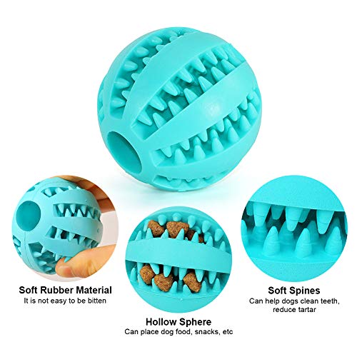 Pelota para Perros,Bola de Limpieza de Dientes Juguetes para Perros Mascotas Pelota de Goma Elástica,Bolas Juguetes Interactivos para Morder Perro