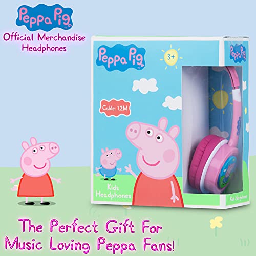 Peppa Pig Auriculares Infantiles para Niñas, Cascos Musica Niños, Auriculares Diadema con Cable Niña