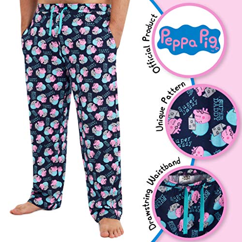 Peppa Pig Pantalon Pijama Hombre, Ropa para Hombre 100% Algodon Suave, Pantalones Largos Hombre de Pijama, Regalos para Hombre y Chico Adolescente Talla S - 3XL (3XL)