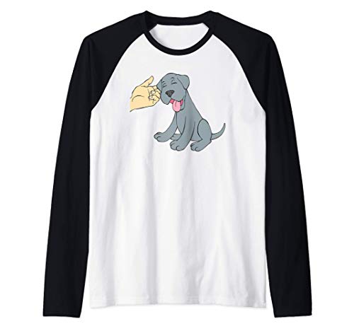 Perro Gran Danes Cachorro Camiseta Manga Raglan