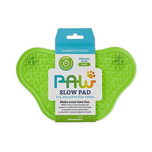 PetDreamHouse Paw - Almohadilla para lamer para Perro, Alfombrilla de distracción para baño o Ducha, succión para lamer Pasta, Salsa, yogures o Mantequilla de maní, Color Verde