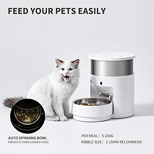 PETKIT Planetary Comedero automático con cuenco giratorio automático, control de porciones programable de 5 a 200 g por comida, dispensador de alimentación inteligente para perros y gatos - 3L