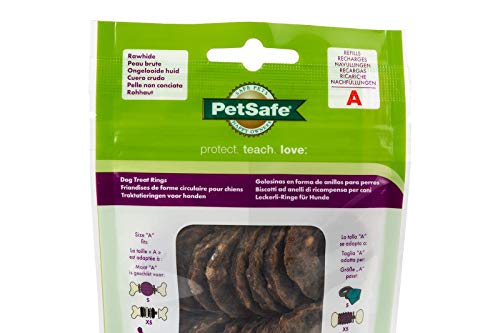 PetSafe - Anillos de Golosina para Perros Busy Buddy, Anillos de Repuesto para masticar, Golosinas para Juguetes de Perros, Sabor a Cuero Crudo Higiene Dental Perros - Talla A