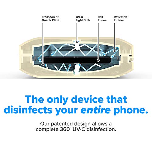 PhoneSoap 3 UV Higienizador De Teléfonos Inteligentes Y Cargador Universal | Desinfectante De Luz Ultravioleta Patentado Y Clínicamente Probado | (Luz De Oro)
