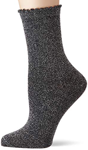 PIECES Pcsebby Glitter Long 1 Pack Socks Noos Calcetines, Multicolor (Black Detail: Silver Lurex), 38 (Talla del Fabricante: 36-38) para Mujer