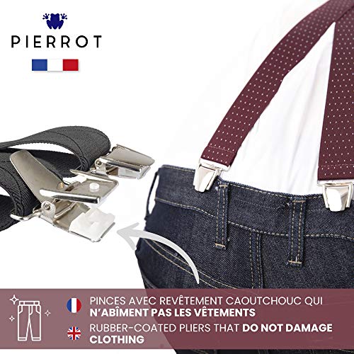 PIERROT - Tirantes para hombre y mujer, fabricados en Francia, Marina Punts, L