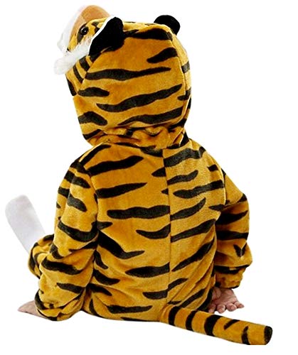 Pijama de tigre - pijama de tigre bebé - niño - sin pies - forro polar - disfraz - tutone cálido - carnaval - tamaño 80 cm - idea de regalo original