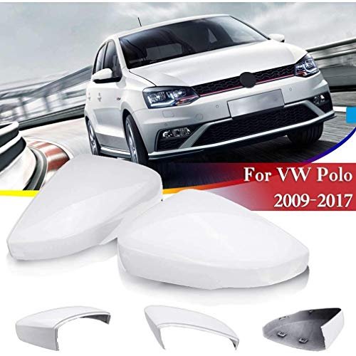 Plastic 2pcs Cubiertas Repuesto Espejo Coche Accesorios Interiores, Para Volkswagen Polo 2009-2017 Wing Mirror Covers Indicador Len, Tapa Retrovisora Carcasa Protector Lateral Embellecedor Decorativo