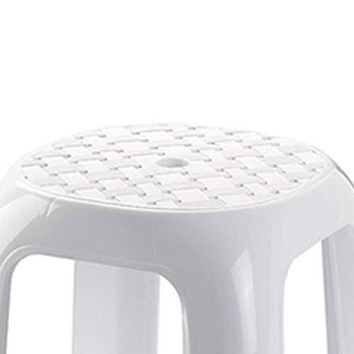 Plastic Forte -Taburete Plástico Blanco Taburete resitente plastico para baño coci etc 37 x 37 x 46,5 cm