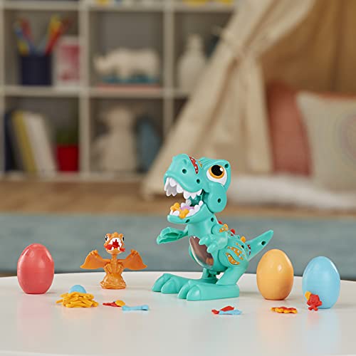 Play-Doh Juguete Rex el Dino glotón niños a Partir de 3 años con Sonidos de Dinosaurio y 3 Huevos