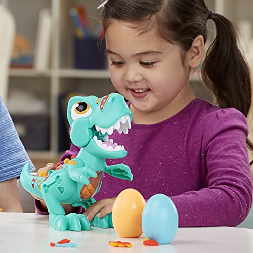 Play-Doh Juguete Rex el Dino glotón niños a Partir de 3 años con Sonidos de Dinosaurio y 3 Huevos