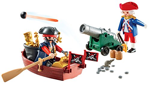 Playmobil- Maletín Grande Pirata y Soldado Figuras de Juguete, Multicolor, única (9102)