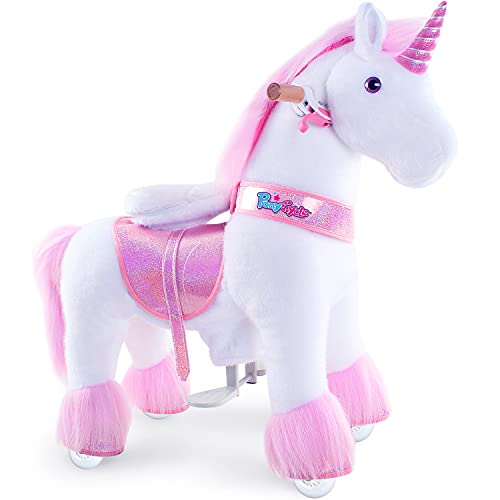 PonyCycle Oficial Modelo U 2021 Montar a Caballo Animal Que Camina Unicornio Juguete de Peluche (con Freno / U3 para Edades de 3-5 años) Unicornio Rosa Ux302