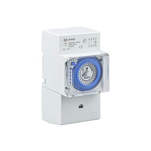 POPP® Electric temporizador reloj analogico SUL-181H 230 V 45 – 60 Hz 24 horas 35 mm DIN Rail